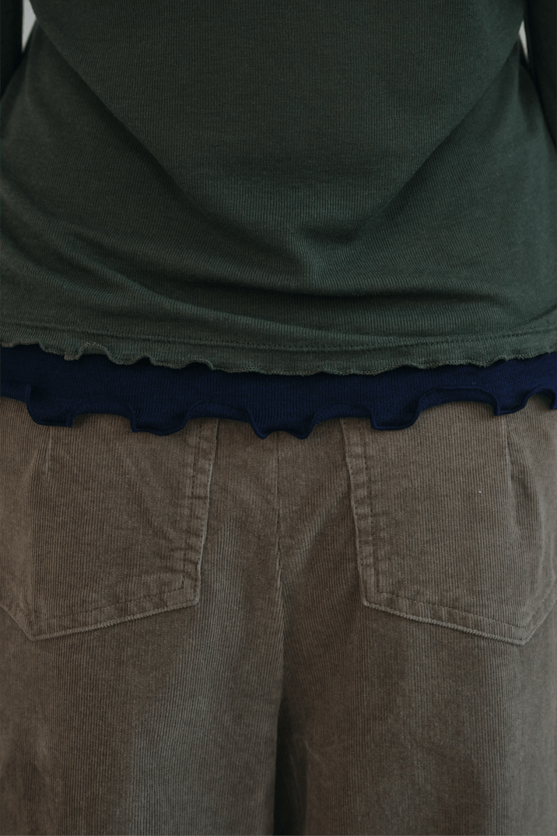 [Reorder] Corduroy pleated skirt pants (3colors)_Khaki (peep) ＠SEOUL
