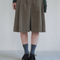 [Reorder] Corduroy pleated skirt pants (3colors)_Khaki (peep) ＠SEOUL