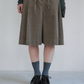 [Reorder] Corduroy pleated skirt pants (3colors)_Khaki (peep) ＠SEOUL