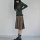 [Reorder] Corduroy pleated skirt pants (3colors)_Khaki (peep) ＠SEOUL