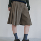 [Reorder] Corduroy pleated skirt pants (3colors)_Khaki (peep) ＠SEOUL