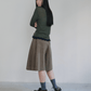 [Reorder] Corduroy pleated skirt pants (3colors)_Khaki (peep) ＠SEOUL