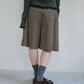 [Reorder] Corduroy pleated skirt pants (3colors)_Khaki (peep) ＠SEOUL
