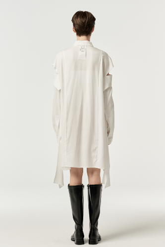 Shoulder Slit long Shirt Dress (M.Rof) ＠SEOUL