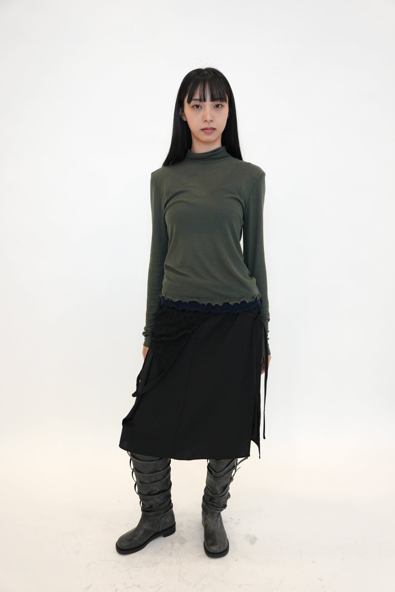 Soft Wave Hem Turtleneck (2colors)_Deep Green (PEEP) ＠SEOUL