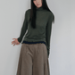 Soft Wave Hem Turtleneck (2colors)_Deep Green (peep) ＠SEOUL