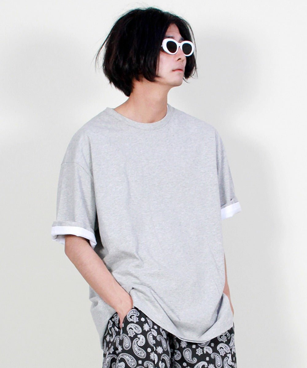 無地のクロップド丈長袖Tシャツ（白） (Demarc) ＠SEOUL