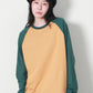 ルーズフィットカラーミックスラグランTシャツ カーキ＆マスタード (Demarc) ＠SEOUL
