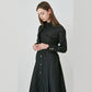 Unbalanced cuffs pleated dress black and blue (wundergeist777) ＠SEOUL
