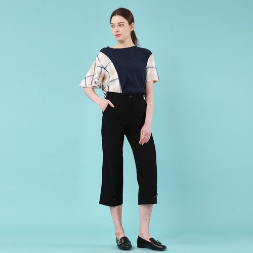 Unbalanced short sleeve t-shirt navy (wundergeist777) ＠SEOUL