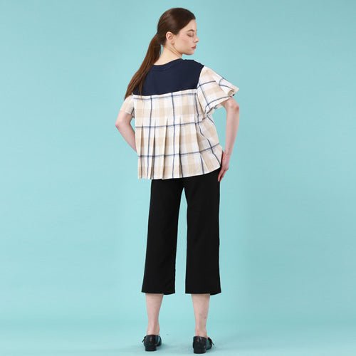 Unbalanced short sleeve t-shirt navy (wundergeist777) ＠SEOUL