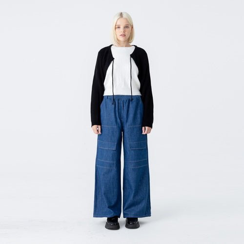 Waist banding medium denim cargo wide pants (wundergeist777) ＠SEOUL