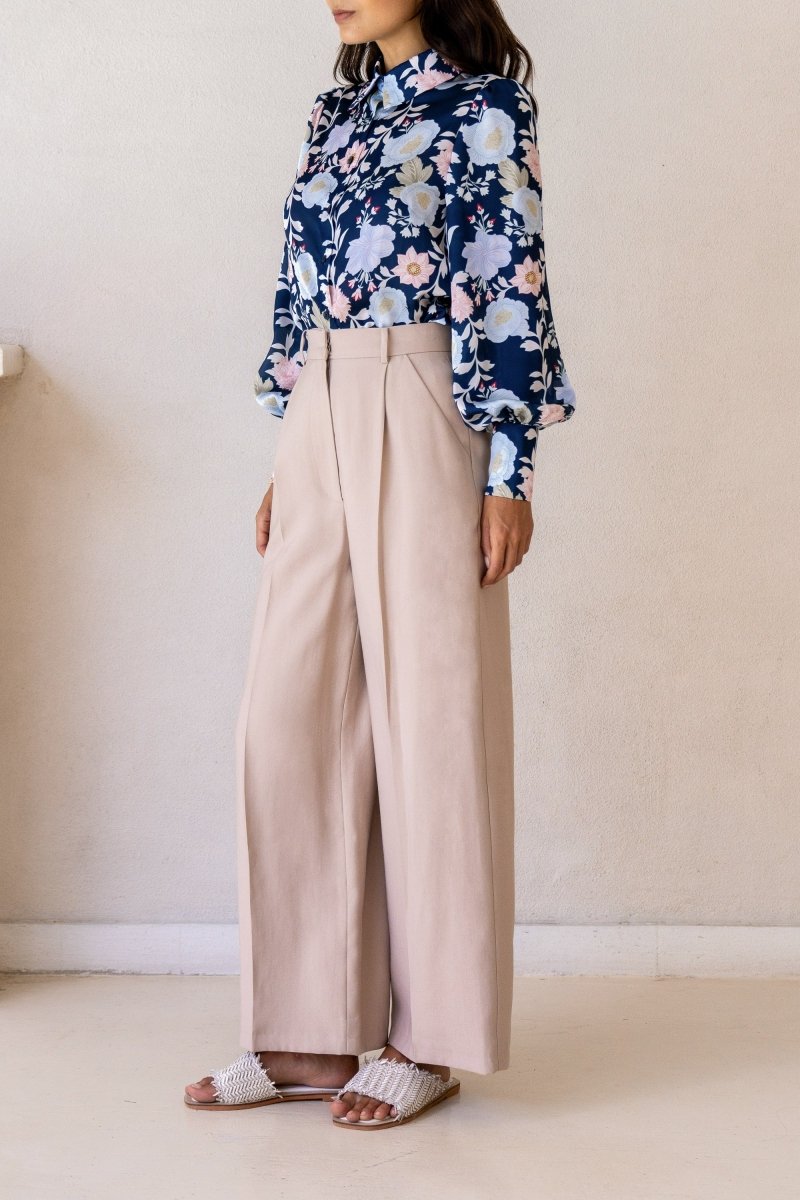William Navy Floral Blouse (L'EAU ET) ＠SEOUL