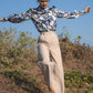 William Navy Floral Blouse (L'EAU ET) ＠SEOUL