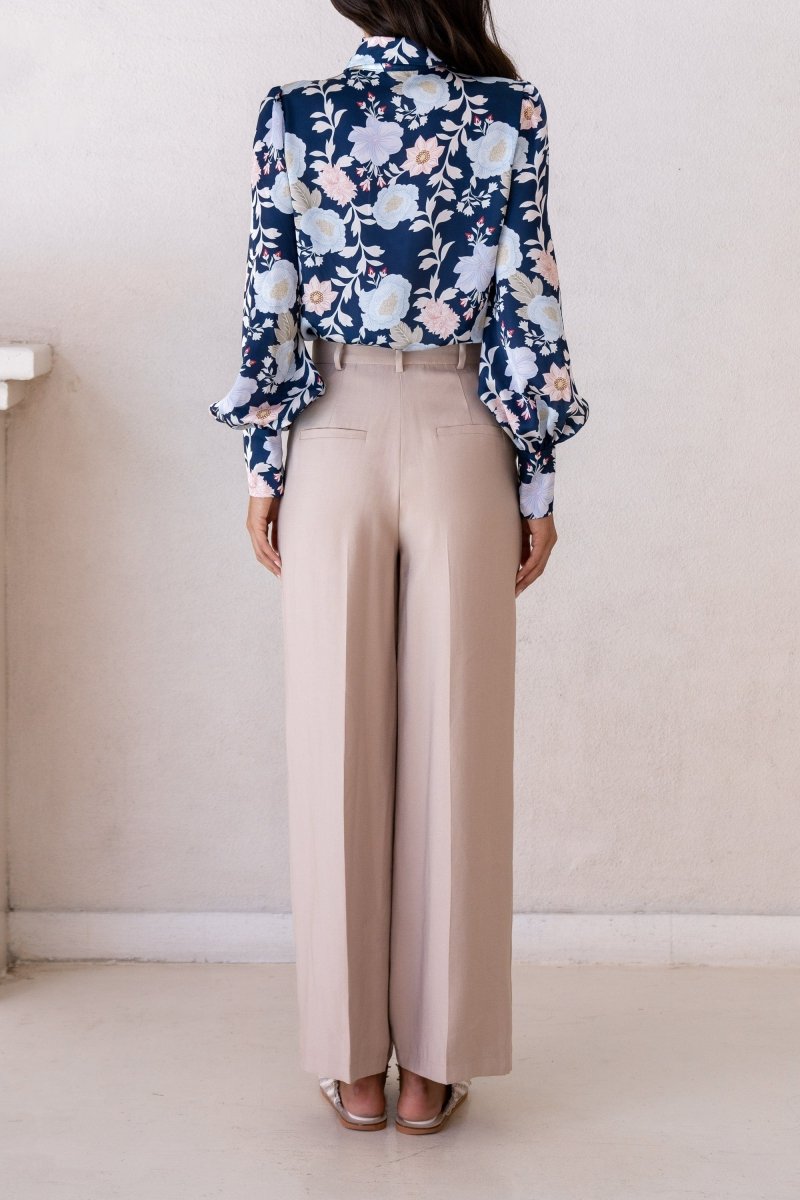 William Navy Floral Blouse (L'EAU ET) ＠SEOUL