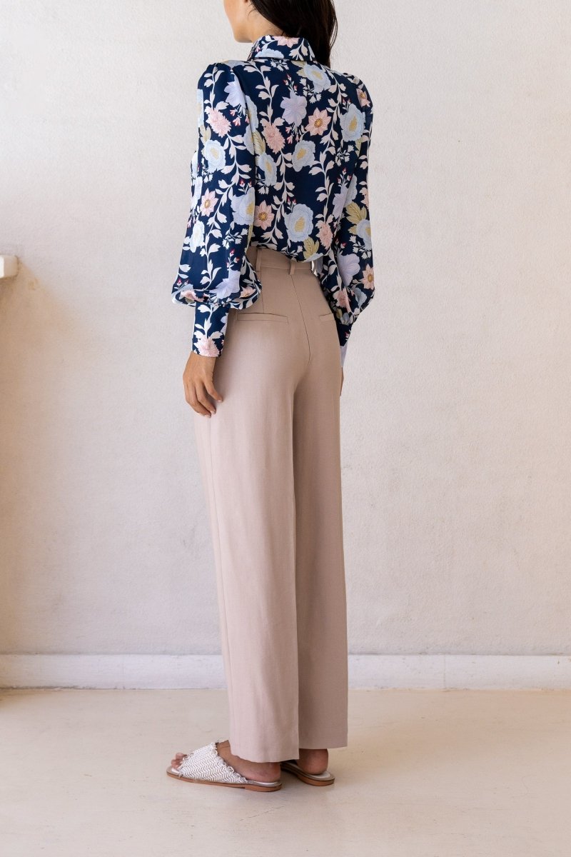 William Navy Floral Blouse (L'EAU ET) ＠SEOUL