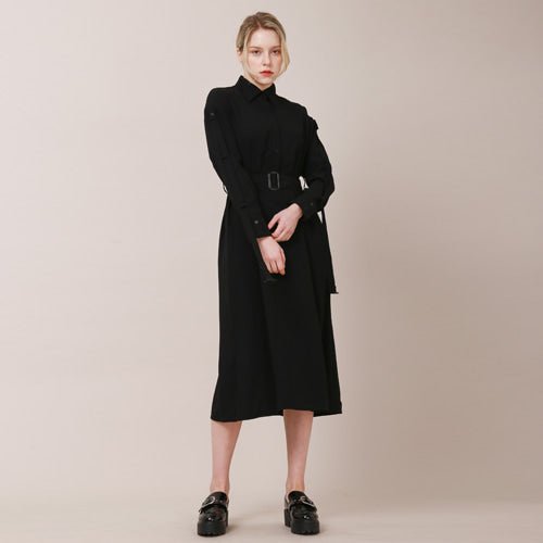 Wing collar strap strap dress black (wundergeist777) ＠SEOUL