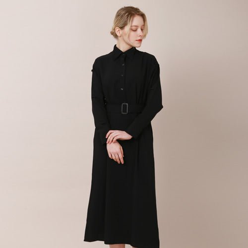 Wing collar strap strap dress black (wundergeist777) ＠SEOUL
