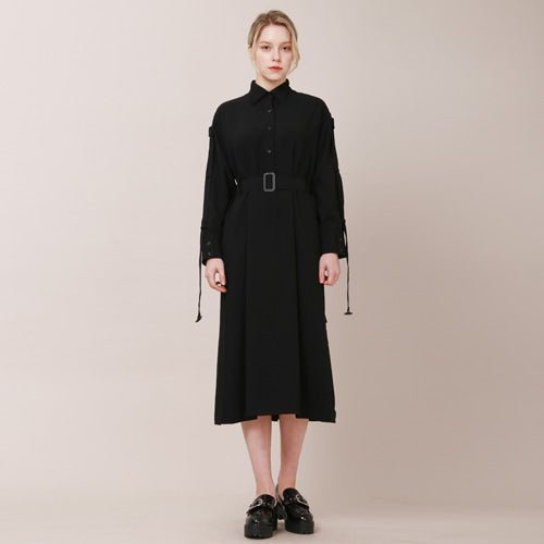 Wing collar strap strap dress black (wundergeist777) ＠SEOUL