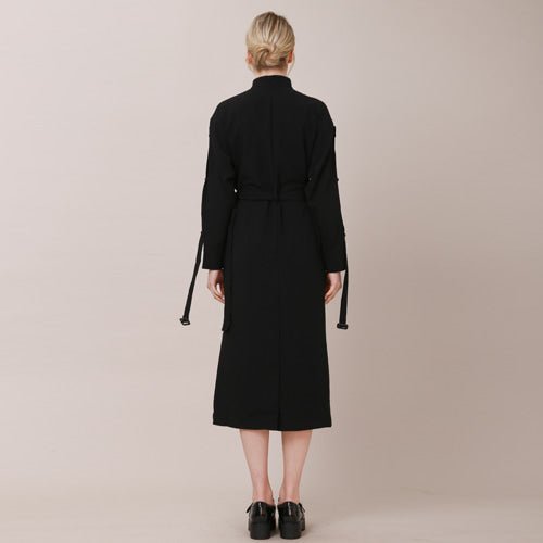 Wing collar strap strap dress black (wundergeist777) ＠SEOUL