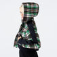 Wool check crop color combination hooded zip - up jumper (wundergeist777) ＠SEOUL