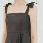 AL DRESS WITH CUTTING DRAPE DARK GREY - ＠SEOUL