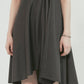 AL DRESS WITH CUTTING DRAPE DARK GREY - ＠SEOUL