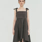 AL DRESS WITH CUTTING DRAPE DARK GREY - ＠SEOUL