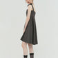 AL DRESS WITH CUTTING DRAPE DARK GREY - ＠SEOUL