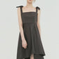 AL DRESS WITH CUTTING DRAPE DARK GREY - ＠SEOUL