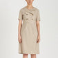 Asymmetric Structural Neckline Formal Summer Wool Dress_Brazilian Sand Beige [非対称の構造的なネックラインのサマーウール100%サマースーツドレス]。 - ＠SEOUL