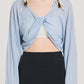 BACK INTERLACED COVER-UP TOP-スカイブルー - ＠SEOUL