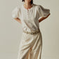 バルーンボタンシャーリングトップ Balloon Button Shirring Top - ＠SEOUL