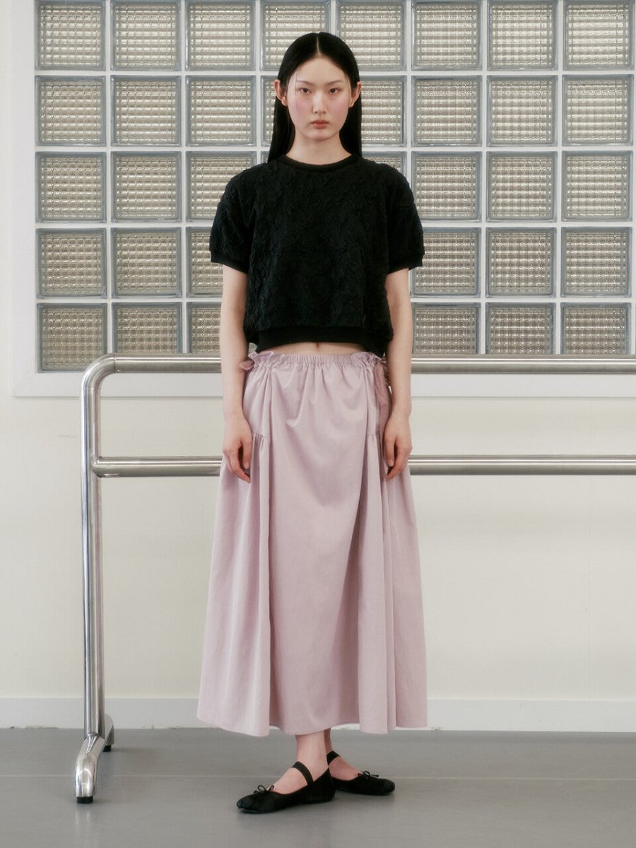 BATU SHIRRED SKIRT_LAVENDER - ＠SEOUL