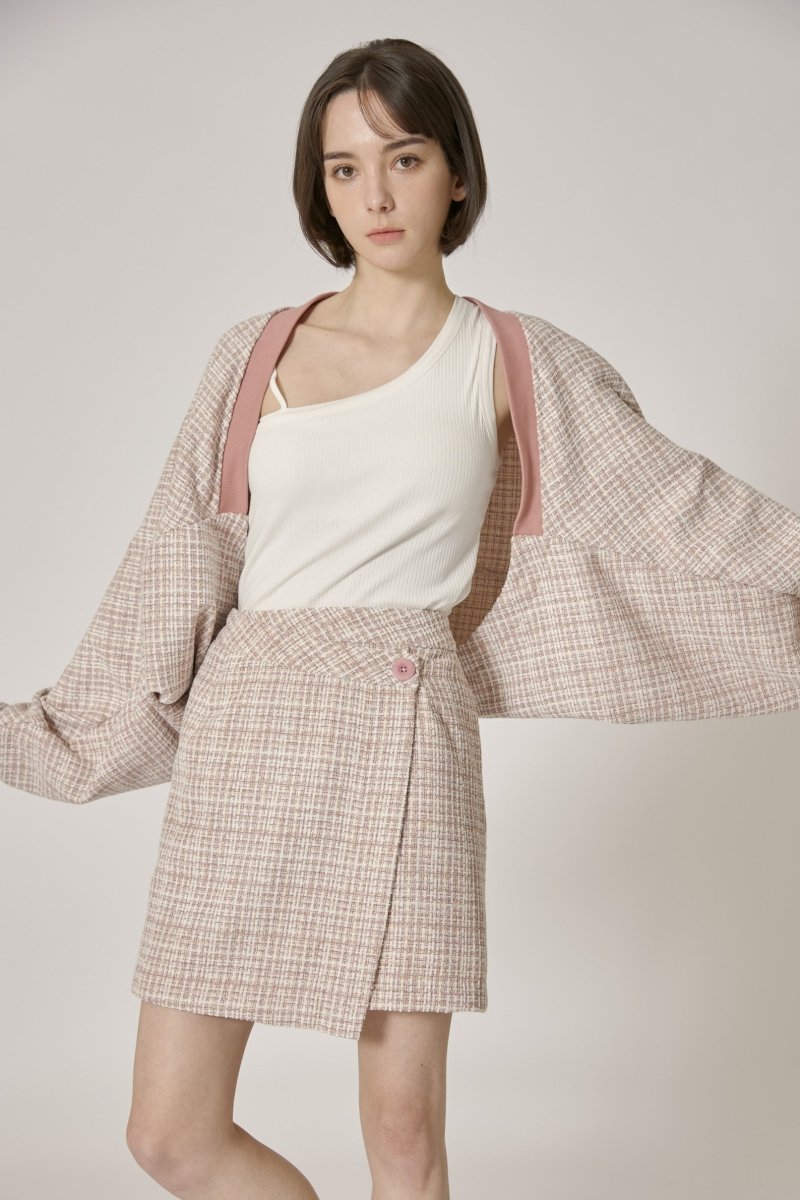 Blossom Tweed Skirt - Pink - ＠SEOUL