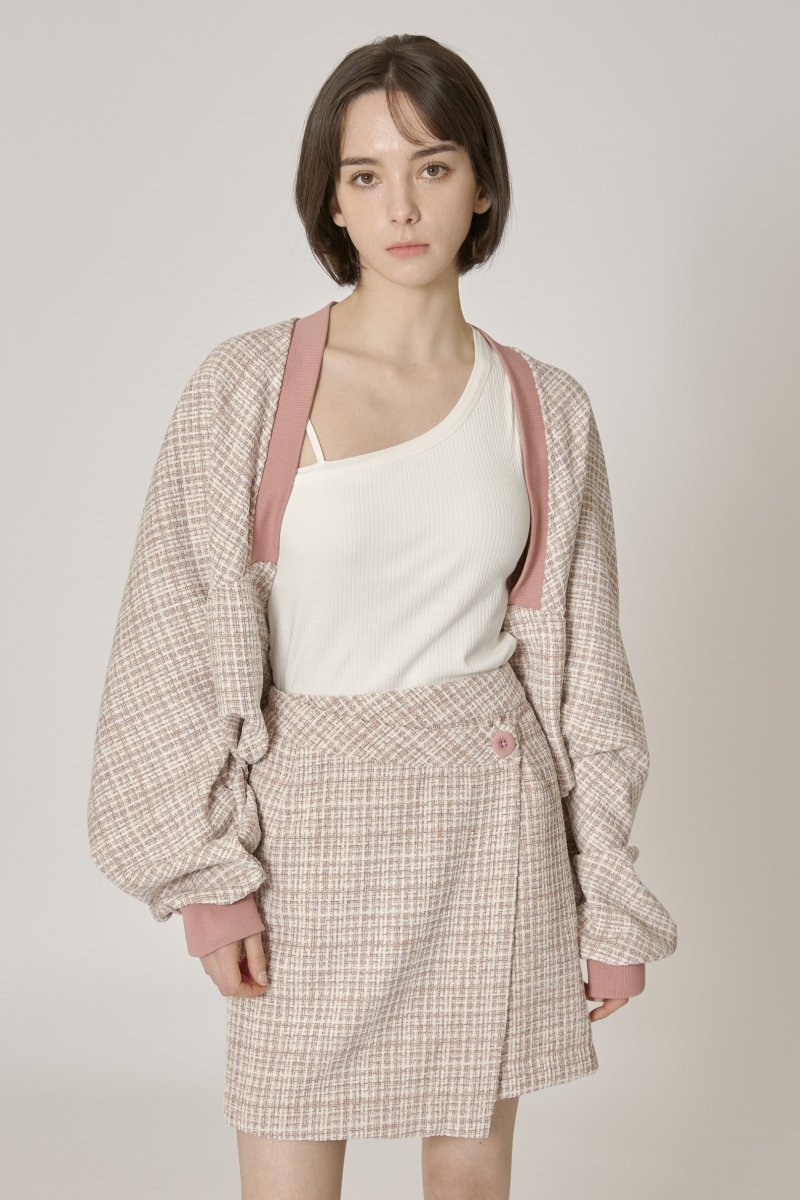 Blossom Tweed Skirt - Pink - ＠SEOUL