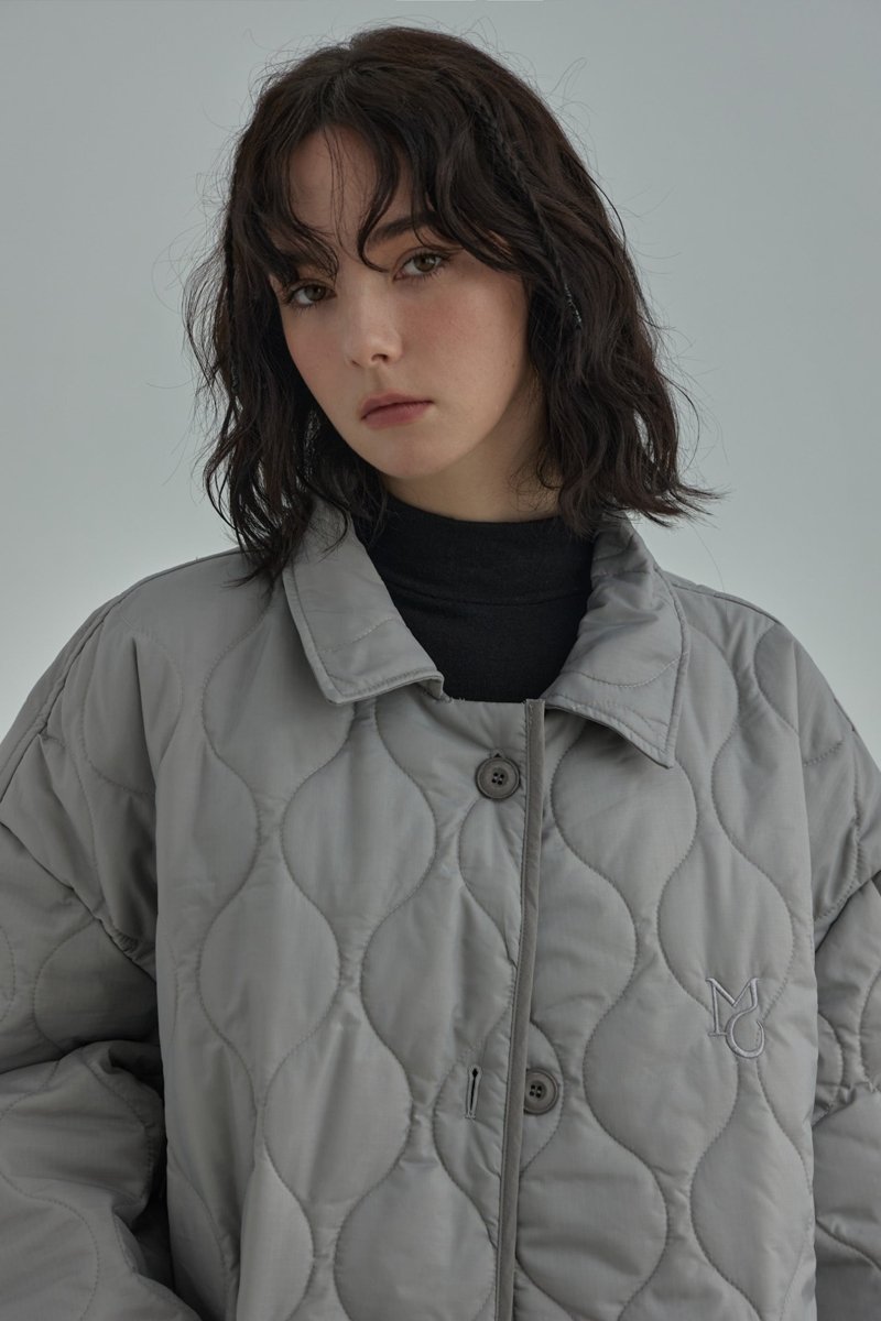 Classic Logo Quilting Jacket- gray - ＠SEOUL