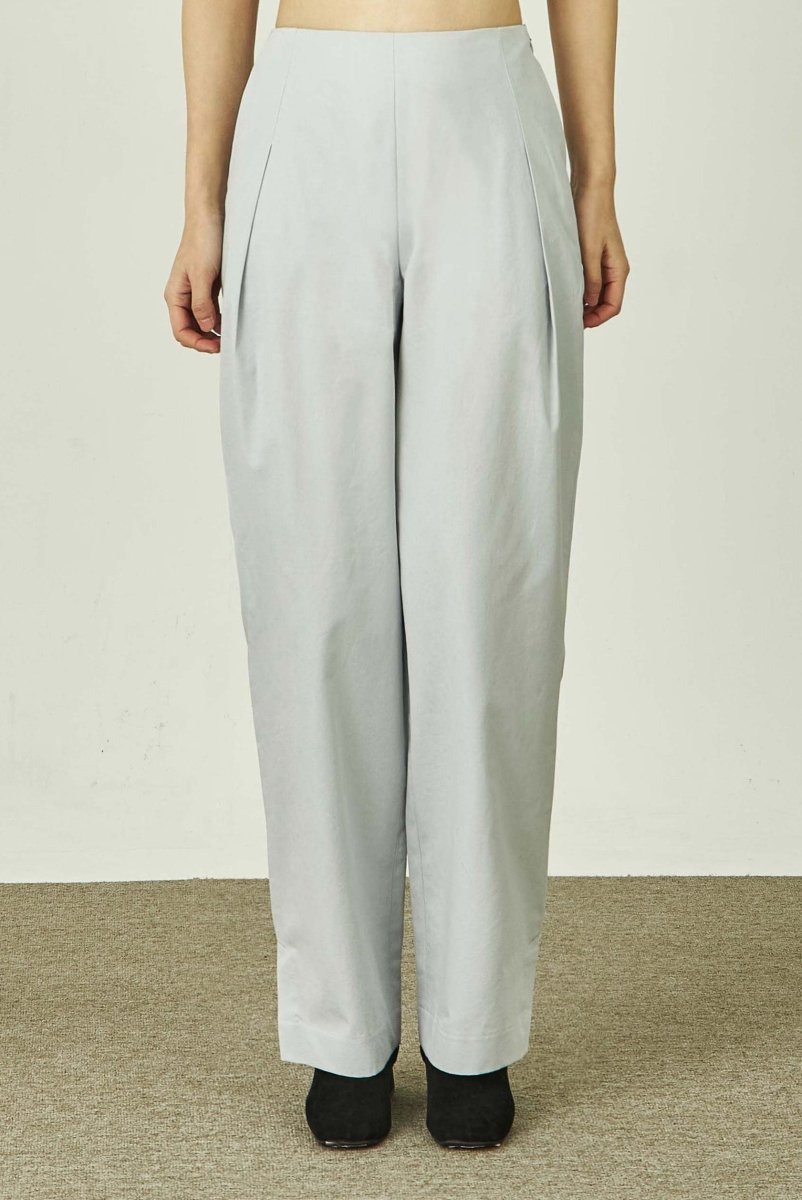 COTTON HEM SLIT TROUSERS-ホワイトブルー - ＠SEOUL