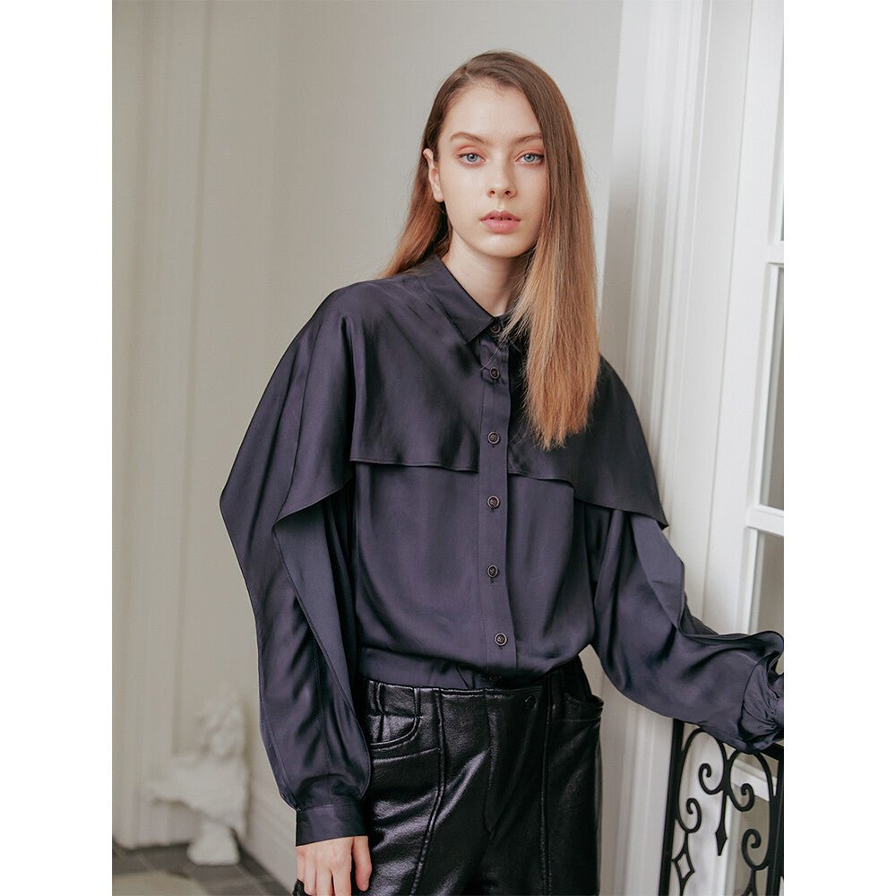 Elle Blouse Navy エルブラウス　ネイビー - ＠SEOUL