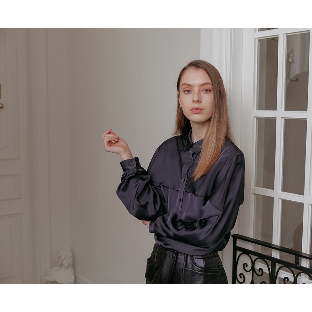 Elle Blouse Navy エルブラウス　ネイビー - ＠SEOUL