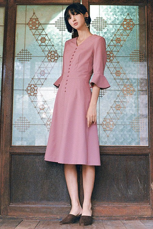 flare dress (pink) - ＠SEOUL