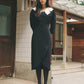 FLOWER CENT DRESS_BLACK - ＠SEOUL