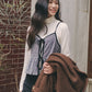 FLOWER-PATTERNED VELVET BUSTIER_GRAY - ＠SEOUL