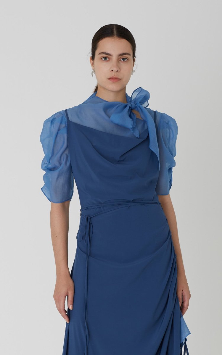 Fusha Blouse Blue - ＠SEOUL