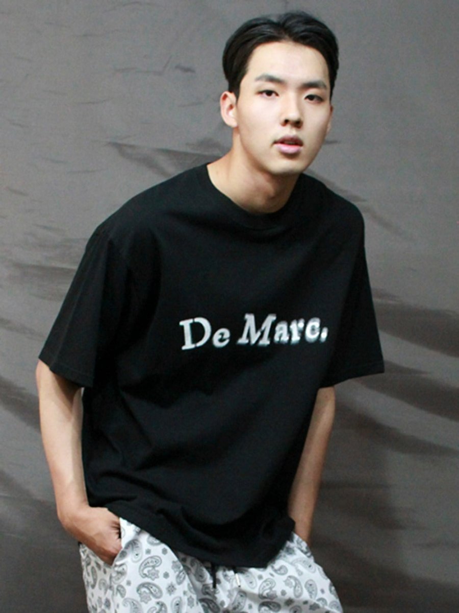 GRAFFITI LOGO BOX FIT SHORT SLEEVE T-SHIRT BLACK - ＠SEOUL