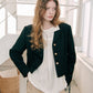 HALF COLLAR TWEED JACKET_BLACK - ＠SEOUL