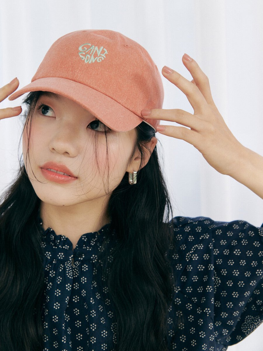 HEART LOGO BALL CAP_CORAL - ＠SEOUL
