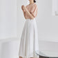 LINEN GOLD BUTTON WRAP SKIRT_WHITE - ＠SEOUL
