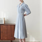 LMJ GOLD BUTTON WRAP ONE-PIECE_SKYBLUE - ＠SEOUL