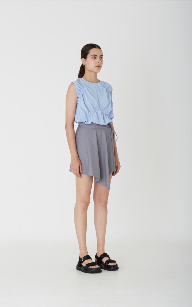 Lua Skirts Light Grey - ＠SEOUL